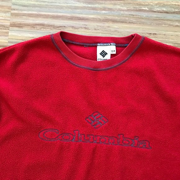 Columbia Embroidered Logo Fleece Pullover Sweater Vintage 90s Made in Canada - Picture 5 of 7